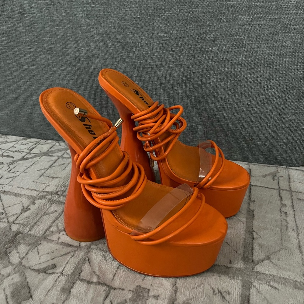 Platform lace up heels